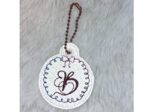 Stickdatei - ITH Anhänger Schleifchen Monogram B